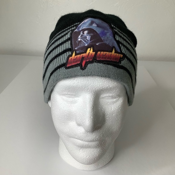 Star Wars Darth Vader large front Logo knit beanie cap hat size One Size EUC - Picture 16 of 16